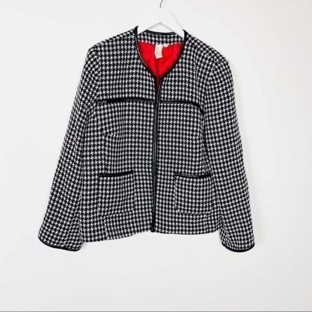 Lavender & Honey Black White Tweed Blazer Size XL